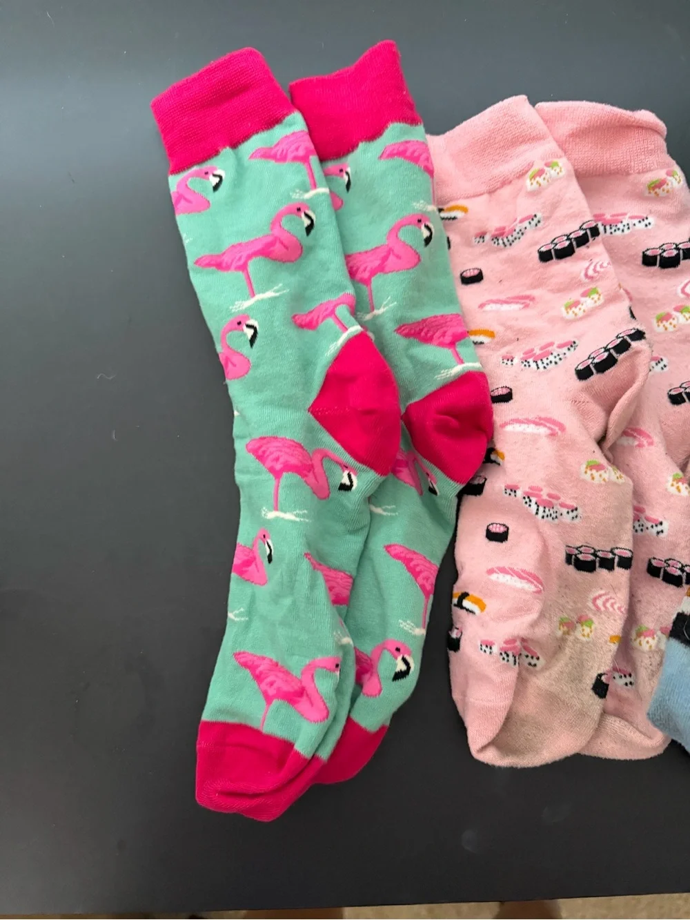 Novelty Socks Pack - Flamingo, Sushi & Coffee Designs